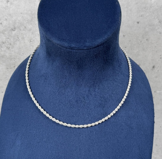 Sterling Silver Rope Chain Necklace