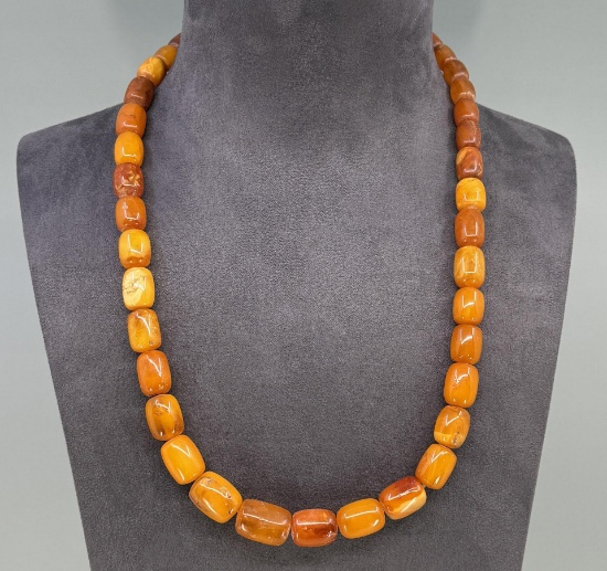 Butterscotch Amber Graduated Bead Necklace