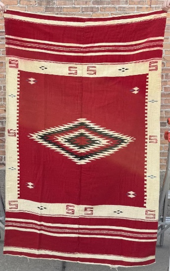 Antique Mexican Saltillo Serape Blanket