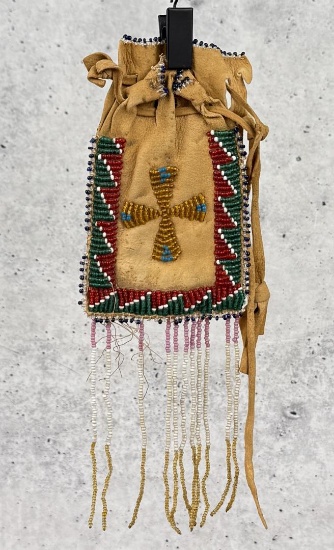 Native American Indian Beaded Tobacco Pouch