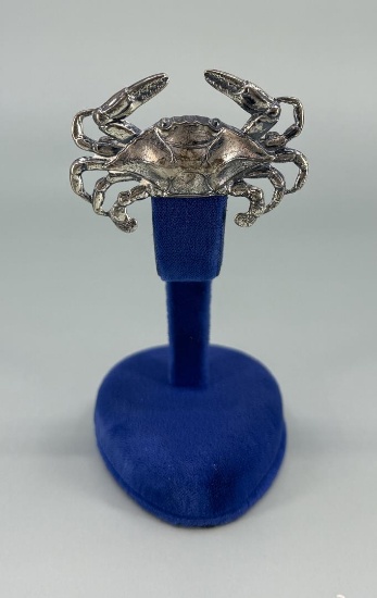 Tabby Sterling Silver Crab Brooch