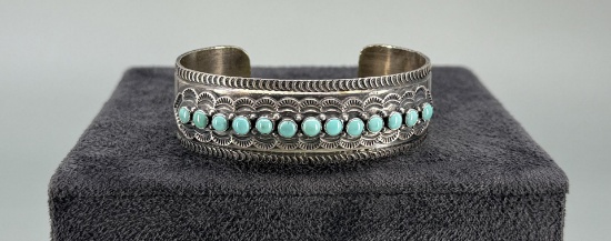 M Morgan Zuni Sterling Turquoise Bracelet