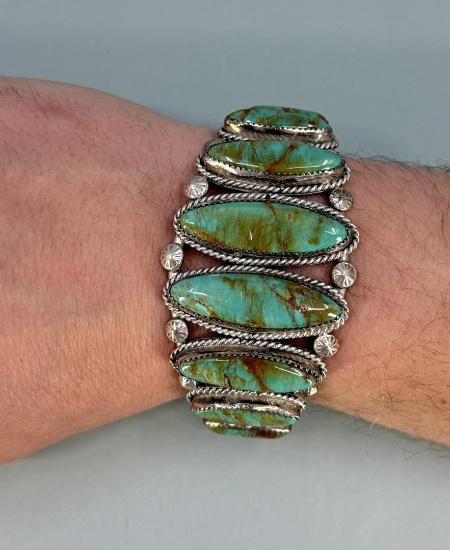 Navajo Sterling Silver Turquoise Cuff Bracelet
