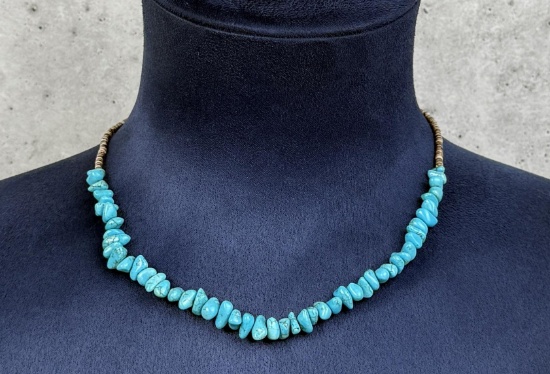 Santo Domingo Pueblo Turquoise Heishi Necklace