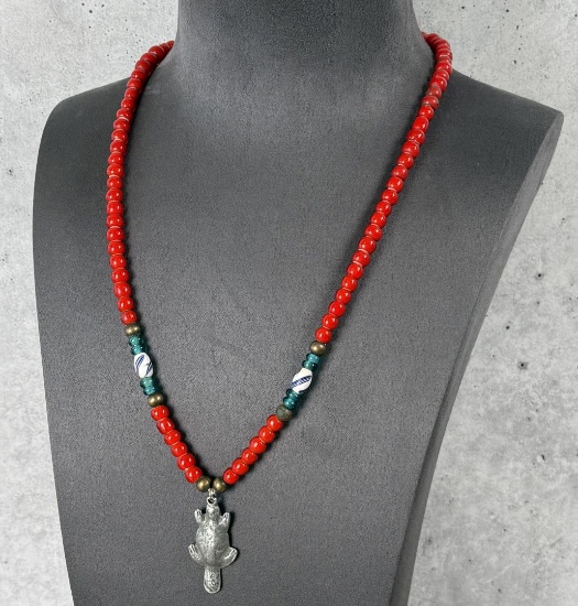 Hudsons Bay Red White Heart Trade Beads
