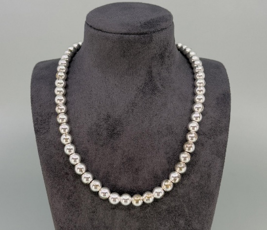 Sterling Silver Bead Necklace