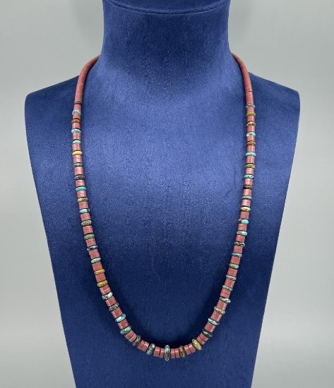Santo Domingo Pueblo Pipestone Heishi Necklace