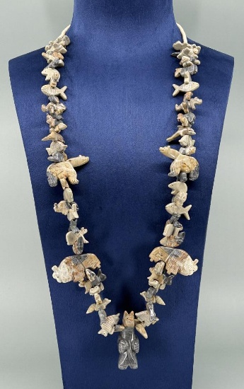 Zuni Picasso Marble Fetish Necklace