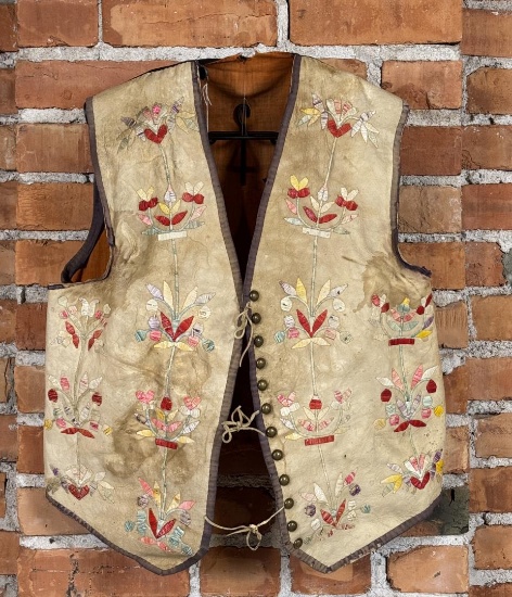 Santee Sioux Native American Indian Quilled Vest