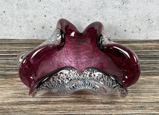 Mid Century Murano Art Glass Ashtray