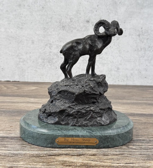 Charles M Russell Montana Bighorn Sheep Bronze