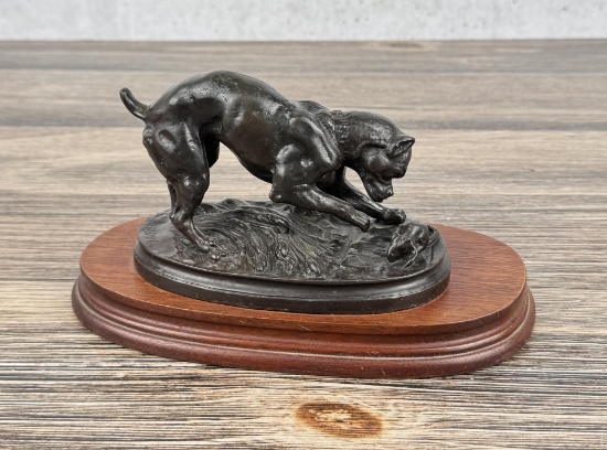 Antoine Louis Barye Dog with Rat Sculpture