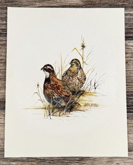 Doug Pryor Quail Watercolor Painting