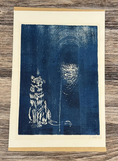 E. Childs Woodblock Print