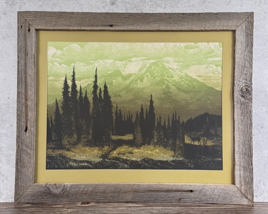 Elton Bennett The Mountain Serigraph Print