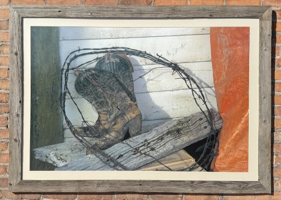Huge Print of Cowboy Boots & Barb Wire