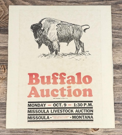 Missoula Montana Buffalo Auction Poster