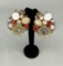 Costume Jewelry Rhinestone Flower Clip On Earrings