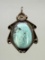 Old Pawn Navajo Sterling Silver Turquoise Pendant