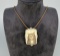 Sterling RH Badeau Ceramic Sweetheart Cat Pendant