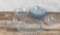 Anchor Hocking Blue Bubble Glass Bowls Platter