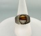 Antique Sterling Silver Brown Agate Ring