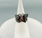 Zuni Sterling Silver Inlaid Butterfly Ring