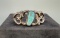 Navajo Sterling Tufa Cast Turquoise Bracelet
