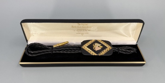 Thorpe Black Hills Gold 10K Gold Trim Bolo Tie