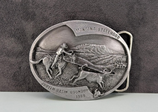 Montana Centennial Judith Basin Belt Buckle