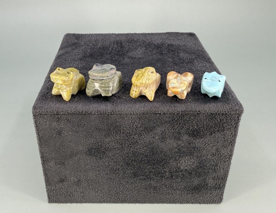 Zuni Carved Stone Frog Fetishes