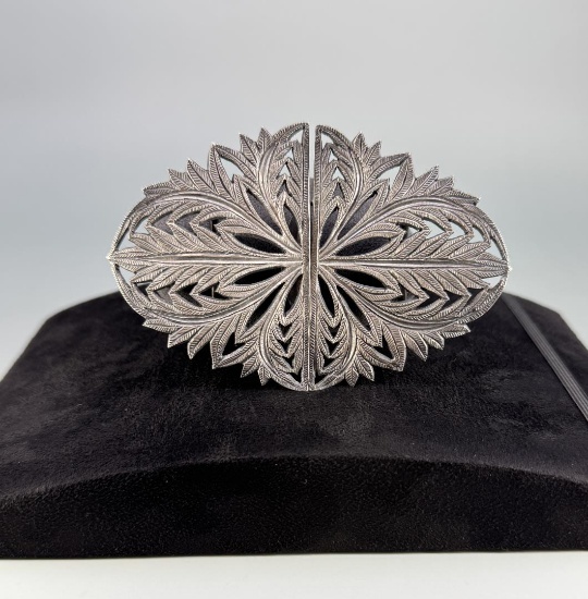 Victorian Sterling Silver Belt Buckle