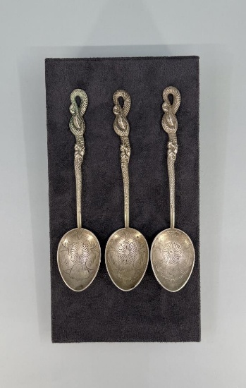 Nagasaki Japan Sterling Silver Serpent Spoons