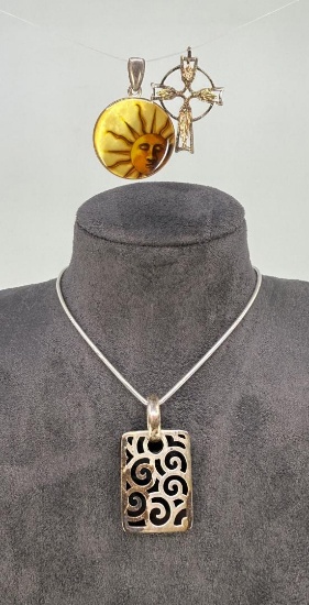 Grouping of Sterling Silver Necklace Pendants