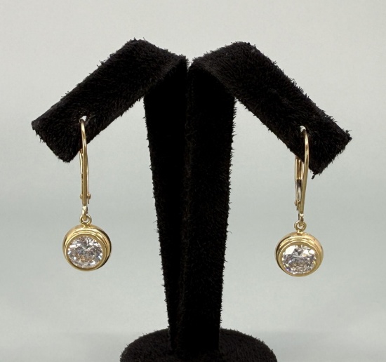 14K Gold CZ Earrings