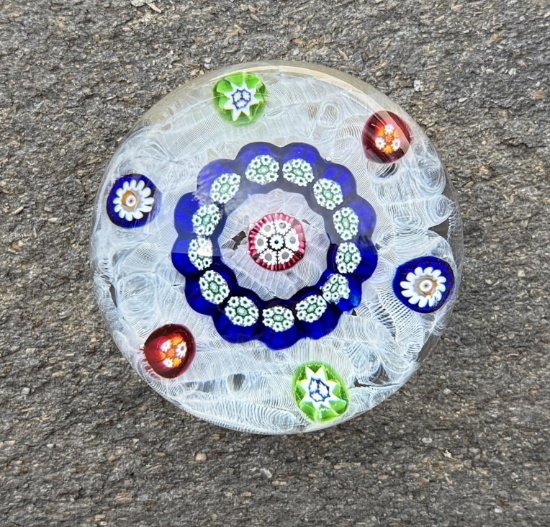 Antique Millefiori Glass Paperweight