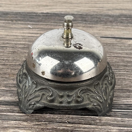 Antique Cast Iron Hotel Reception Desk Bell