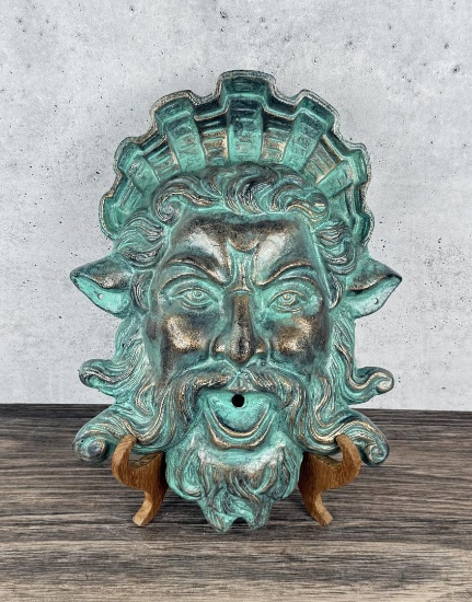 Cast Iron Poseidon Garden Fountain Wall Plaque
