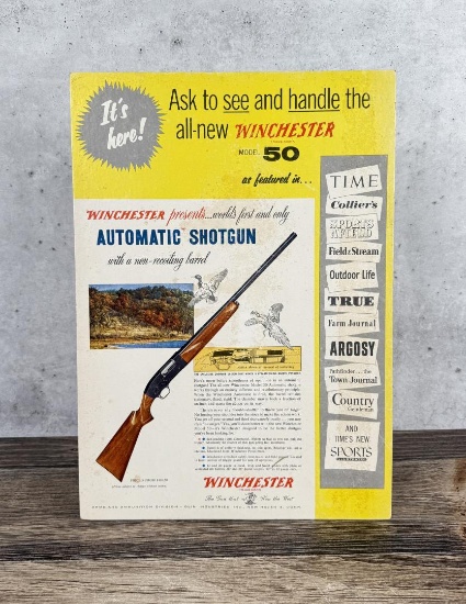 Winchester Automatic Shotgun Store Display Sign