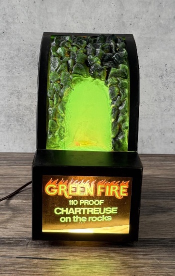 Green Fire Chartreuse Bar Bottle Display Sign