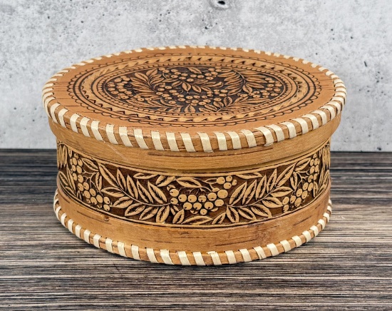 Russian Rowan Berry Birch Bark Box