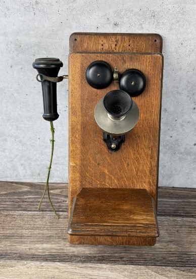 Antique Oak Telephone