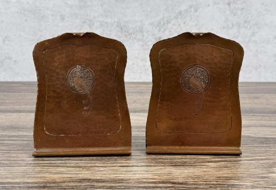 Craftsman Studios Arts & Crafts Copper Bookends