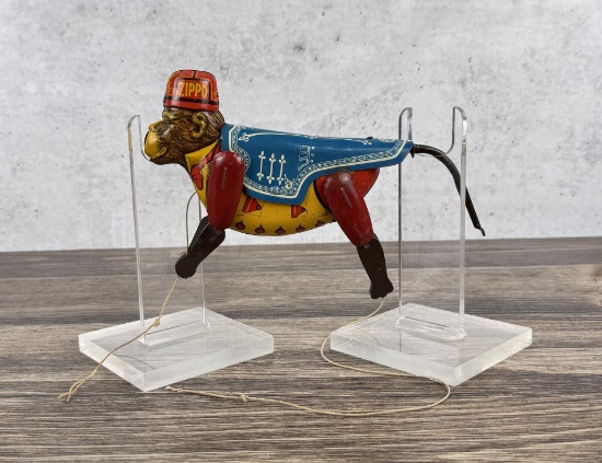 Marx Zippo the Climbing Monkey Tin Toy