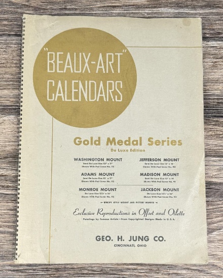 Beaux Art Calendars Salesman Sample Book