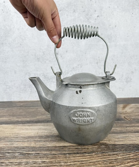 John Wright Cast Aluminum Kettle Tea Pot