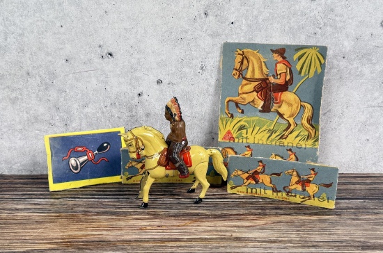 Kohler Indian on Bucking Horse Wind Up Toy
