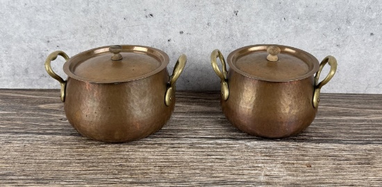 Dovetailed Hammered Copper Pots