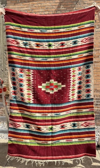 Large Chimayo Indian Rug Blanket