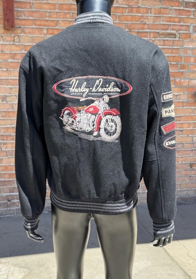 Harley Davidson Motorcycles Wool Bomber Jacket